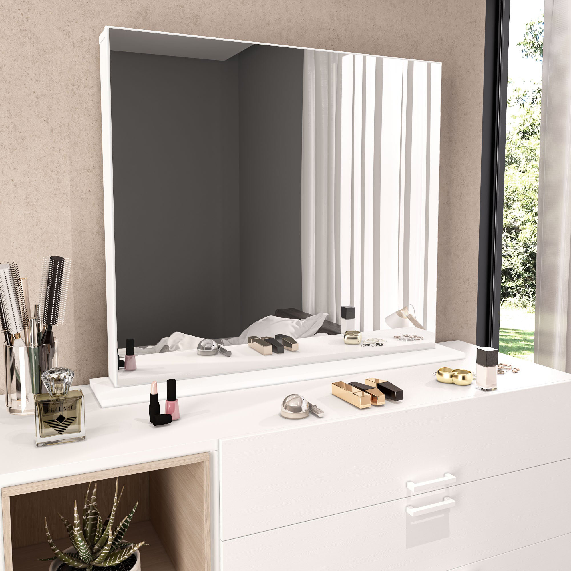 rectangle desk mirror