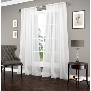 Carrington Solid Sheer Rod Pocket Single Curtain Panel