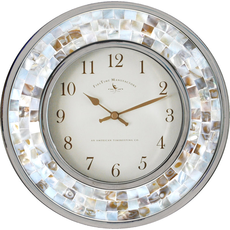 Highland Dunes Corsair Pearl Mosaic 10 5 Wall Clock Reviews