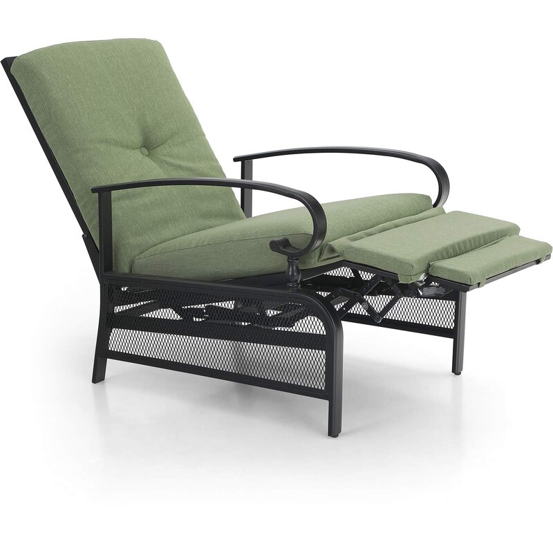 Red Barrel Studio® Patio Recliner Chair Metal Outdoor ...