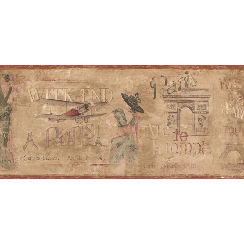York Wallcoverings Viva La Paris 15 L X 9 W Distressed Wallpaper