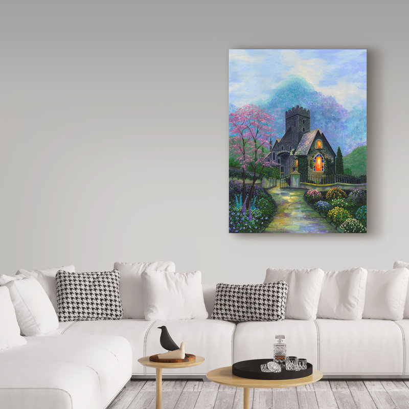 Fleur De Lis Living Irish Church And Garden Acrylic Painting