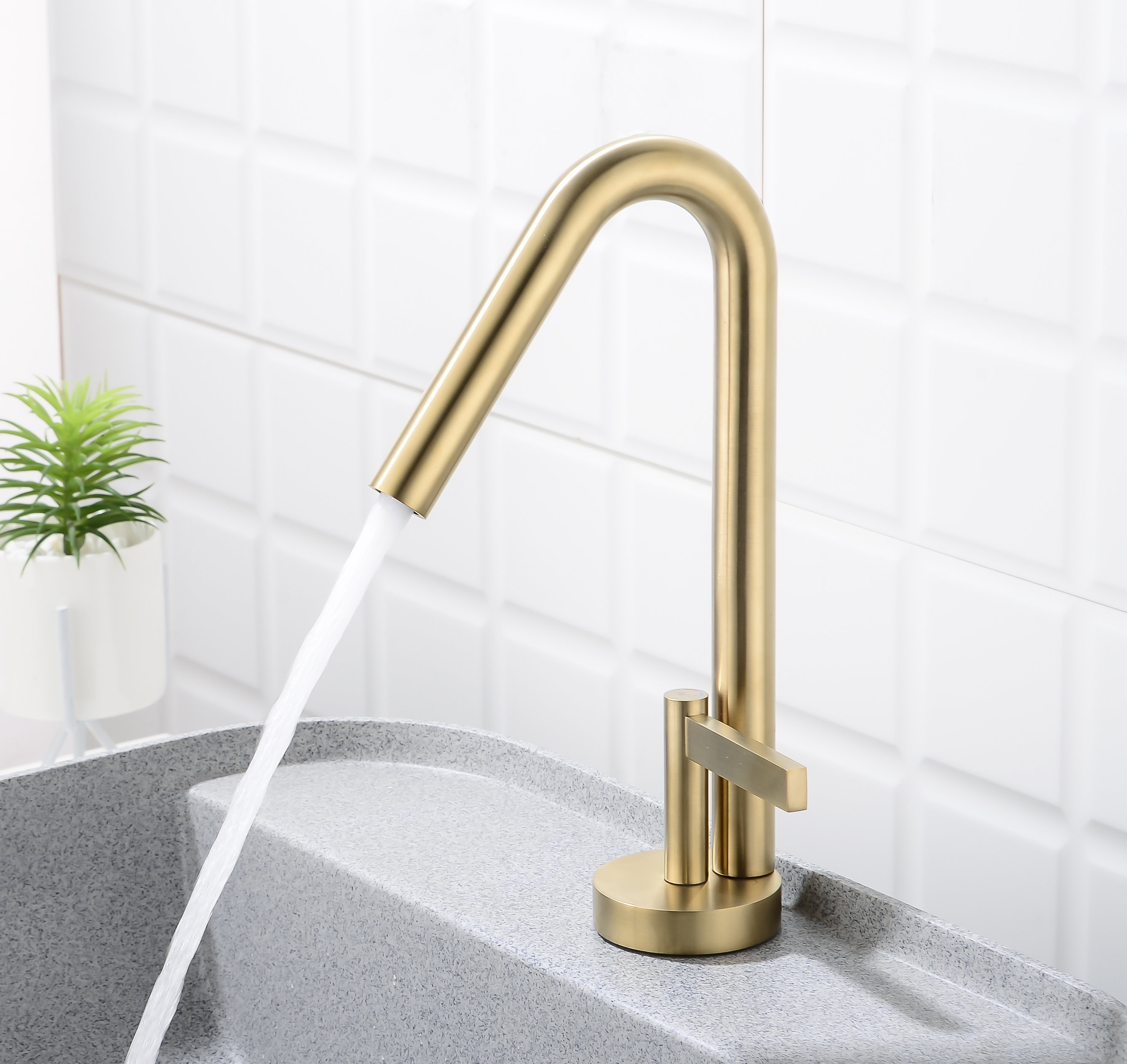 YZZY Brass Single Hole Bathroom Faucet & Reviews | Wayfair