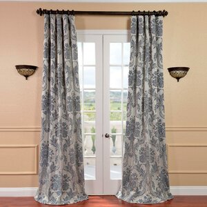 Beere Damask Room Darkening Single Curtain Panel