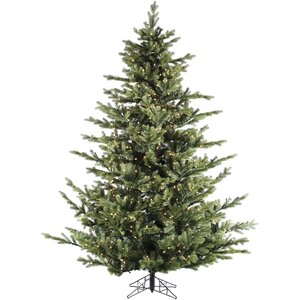 Foxtail Pine 9' Green Artificial Christmas Tree with 1250 LED Multi-Colored String Lighting with Stand