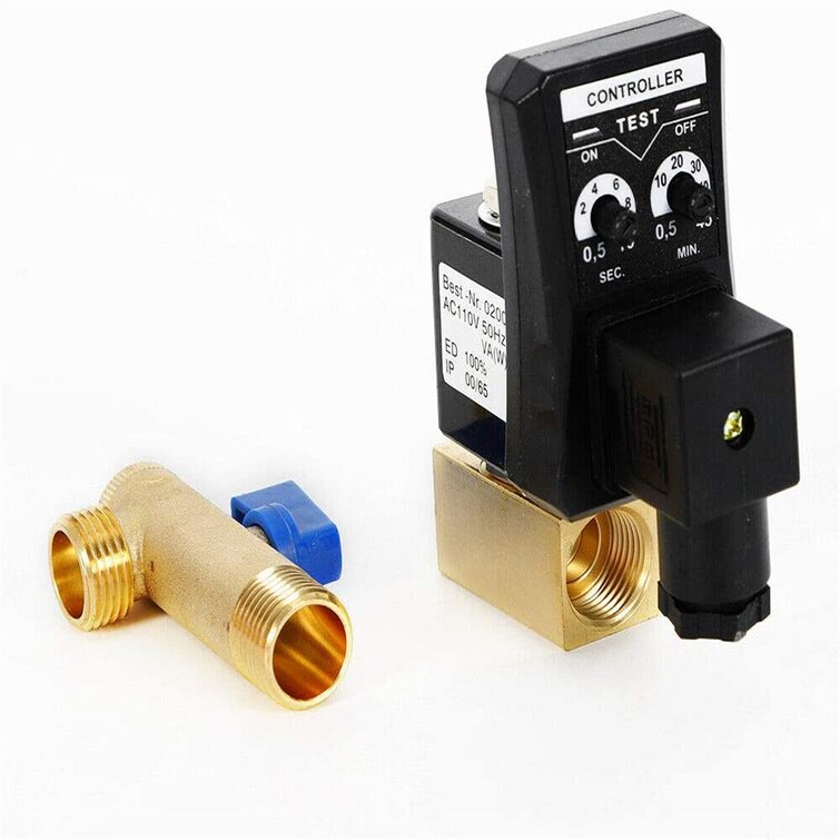 UK 1/2 "Electronic Timed Air Compressor Automatic Timing Drain Valve Adjustable 