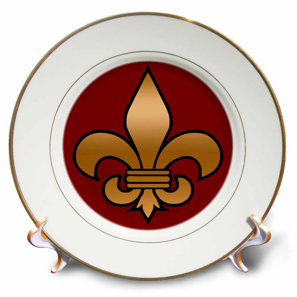 East Urban Home Large Fleur De Lis Christian Symbol Porcelain