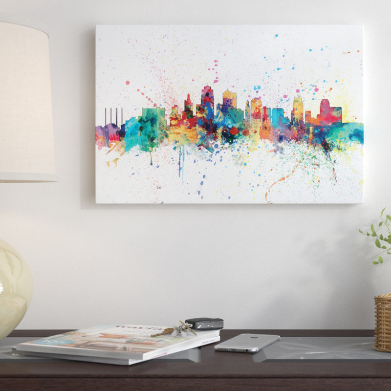East Urban Home Rainbow Splash Skyline Series Kansas City