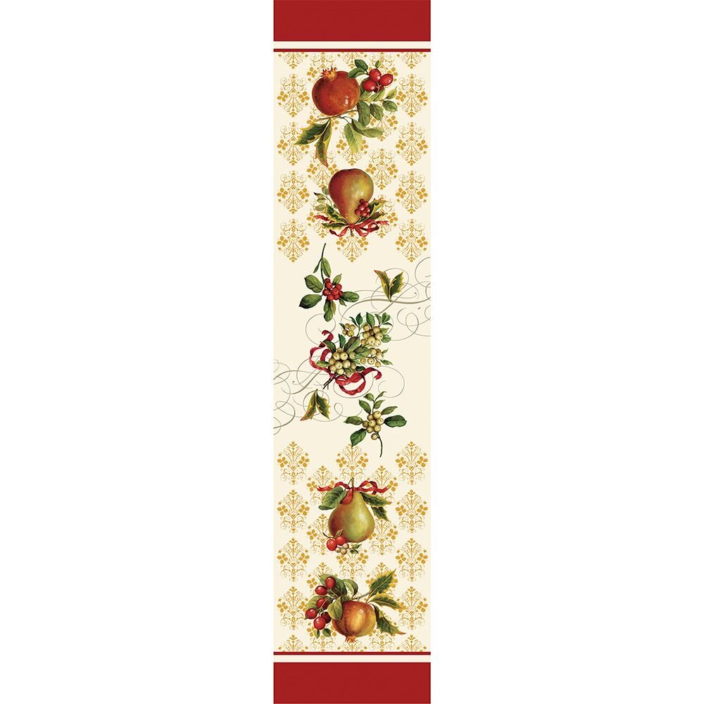 The Holiday Aisle® Adiel Rectangular Floral Christmas Polyester Table