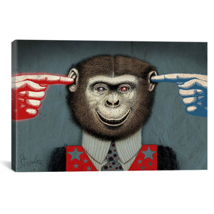 FUNKY SMILING MONKEY ANIMAL CANVAS WALL ART PICTURE PRINT READY TO HANG