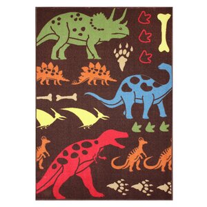 Dinosaur Brown/Green/Pink Area Rug