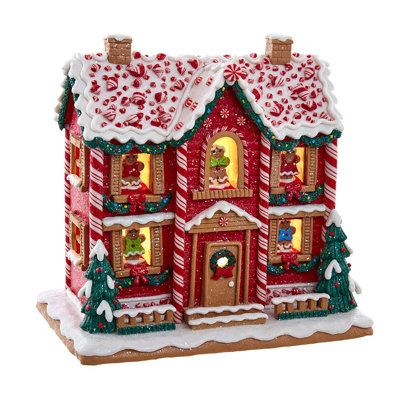Gingerbread LED with Music Box Christmas Village