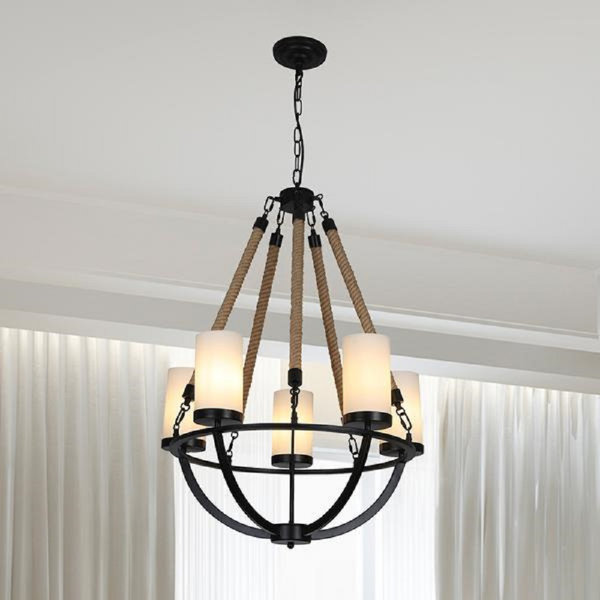 Longshore Tides Sharpe 5 Light Candle Style Empire Chandelier With Rope Accents Wayfair
