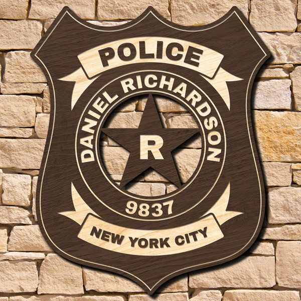Winston Porter Classic Police Badge Personalized Sign For Officers