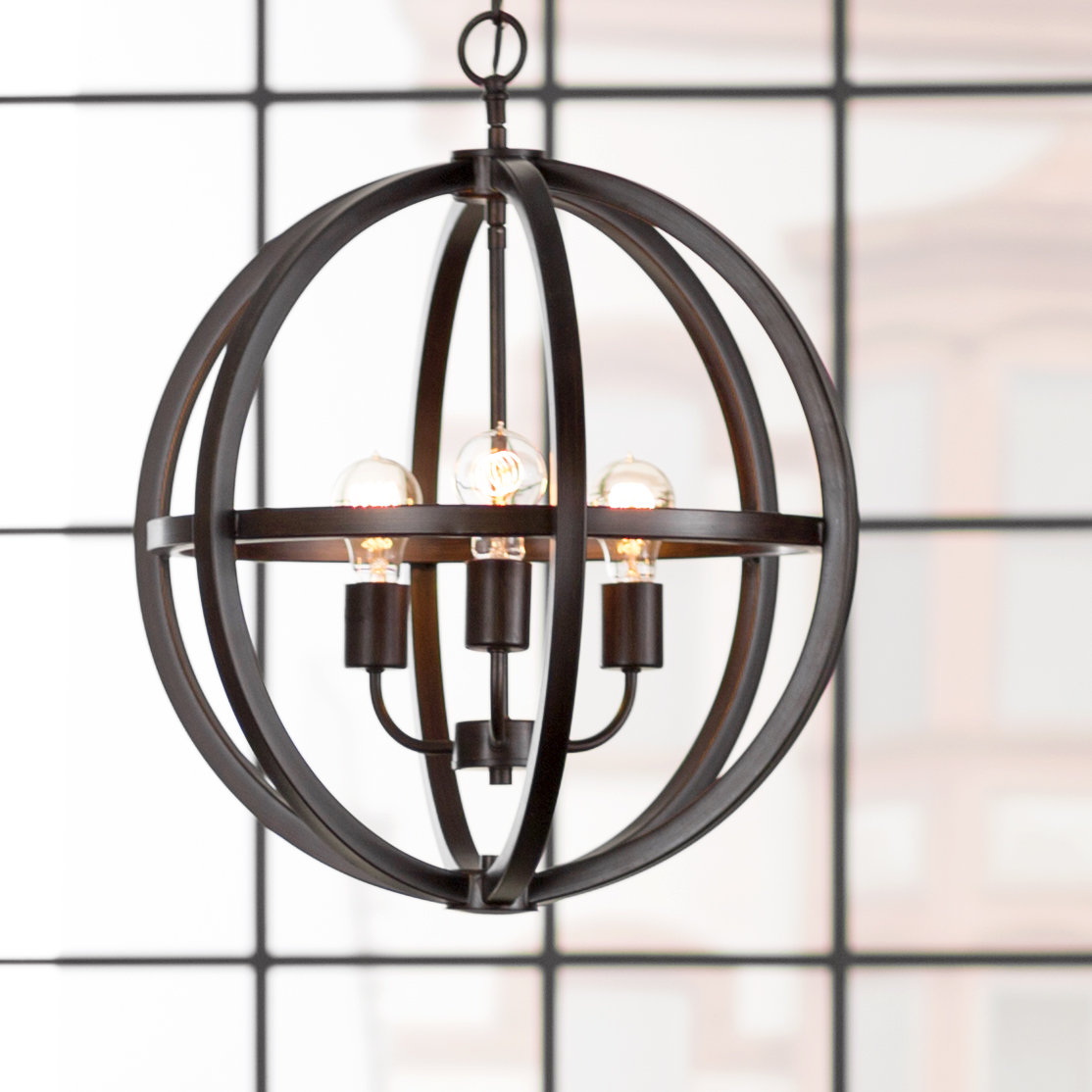 Trent Austin Design Irwin 3 Light Statement Globe Chandelier Reviews Wayfair