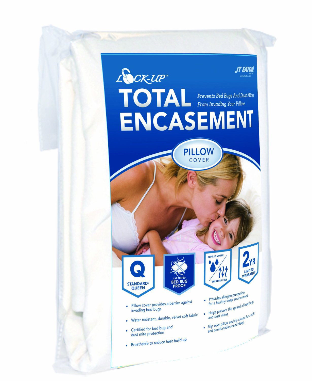 JT Eaton LockUp Total Encasement Bed Bug Pillow Protector & Reviews