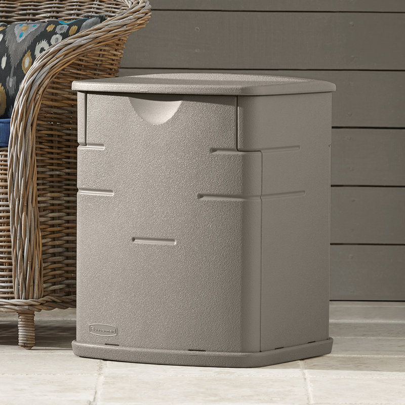Rubbermaid Small Vertical Outdoor Patio Storage 19 Gallon Resin Deck Box Wayfair