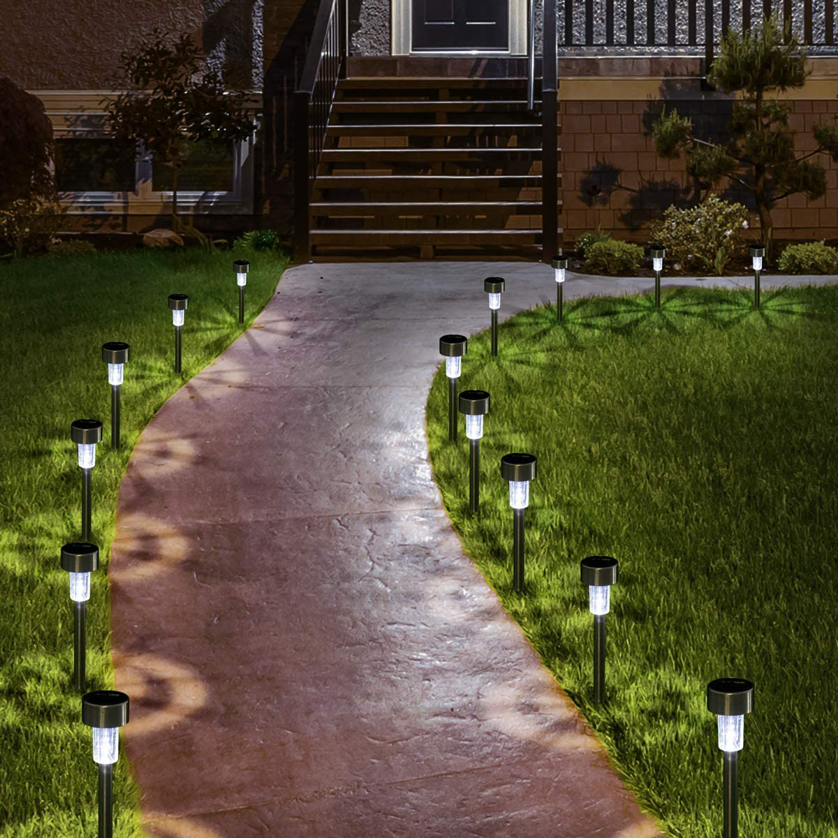 Waterproof LED Solar Power Outdoor Garden Path Light Yard Lawn Road Spot Lamp*2 