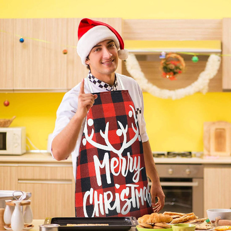 plaid cooking apron