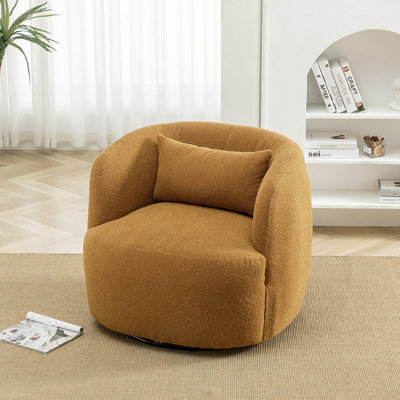 Sydney 34" Wide Boucle Upholstered Swivel Armchair