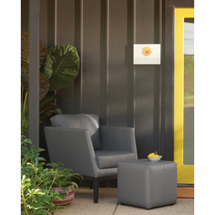 Cammack Patio Chair with Cushions and Ottoman by
