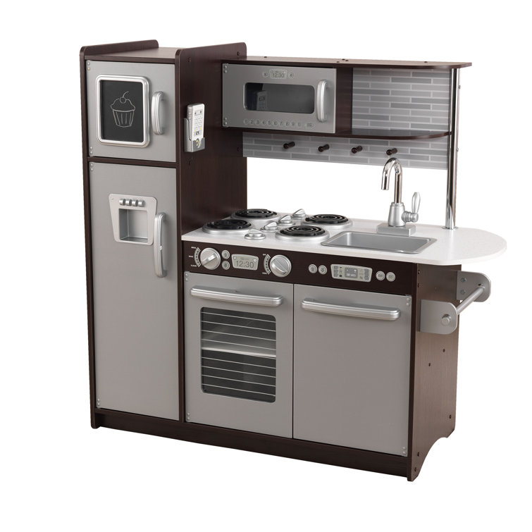 Kidkraft Uptown Espresso Play Kitchen Set Reviews Wayfair Co Uk