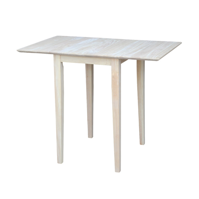 Mistana Lynn Extendable Drop Leaf Rubberwood Solid Wood Dining Drop Leaf Rubberwood Solid Wood Dining