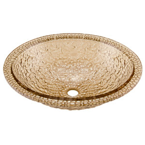 Pebble Glass Oval Vessel Bathroom Sink