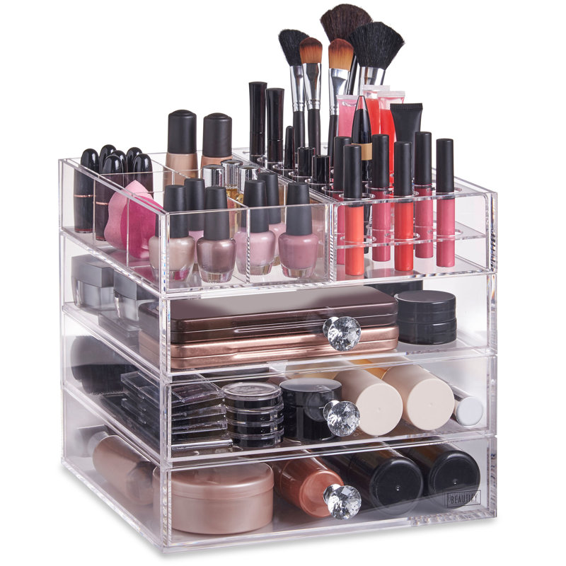 Rosdorf Park Harman Large 3 Drawer Cosmetic Makeup Organiser