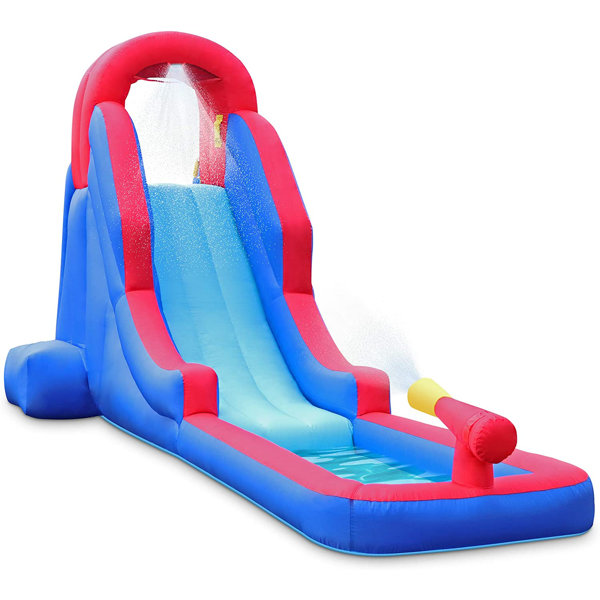 Inflatable Bouncer with Thick Marine Ball Pool Kids Water Play Recreation Facility Inflatable Waterslide and Pool,Wider Steps Joyful Swimming Pool Supplies