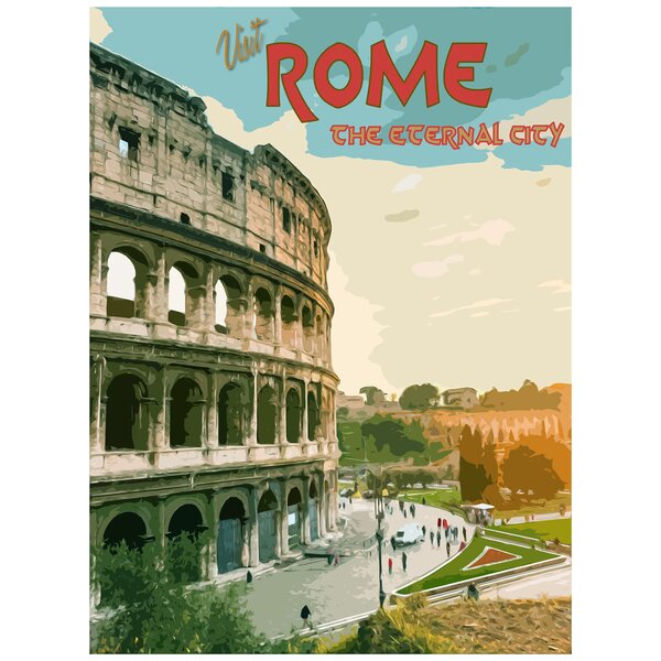 Ebern Designs Rome Retro Travel - Advertisements | Wayfair