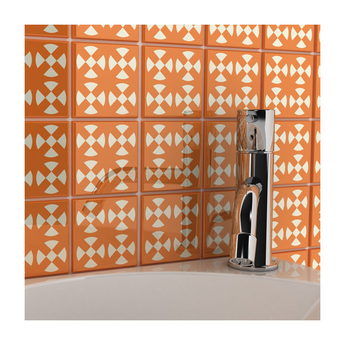 Oscar Izzy Folksy Love 4 1 4 X 4 1 4 Glossy Decorative Tile In