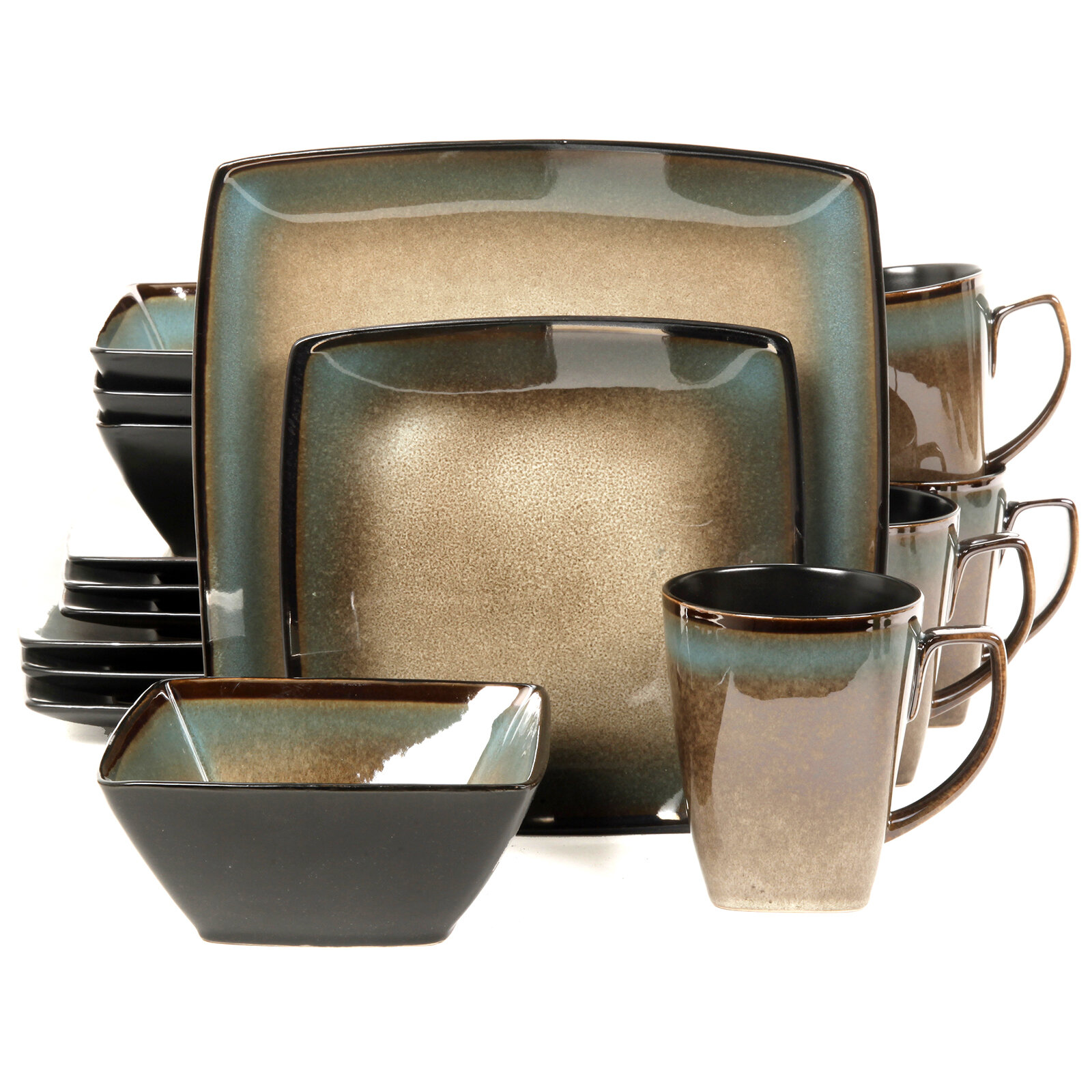 square dinnerware sets without mugs