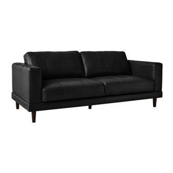 Latitude Run Awaah Genuine Leather 83 46 Recessed Arm Sofa Wayfair