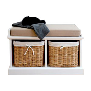 Garderobenbank Tanya mit Stauraum aus Holz von S..