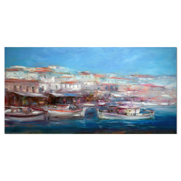 East Urban Home Venice Italy Boats On The Island Harbor Wrapped Canvas Print On Canvas Wayfair