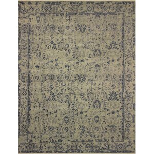 One-of-a-Kind Dravis Hand knotted Wool Blue/Beige Area Rug