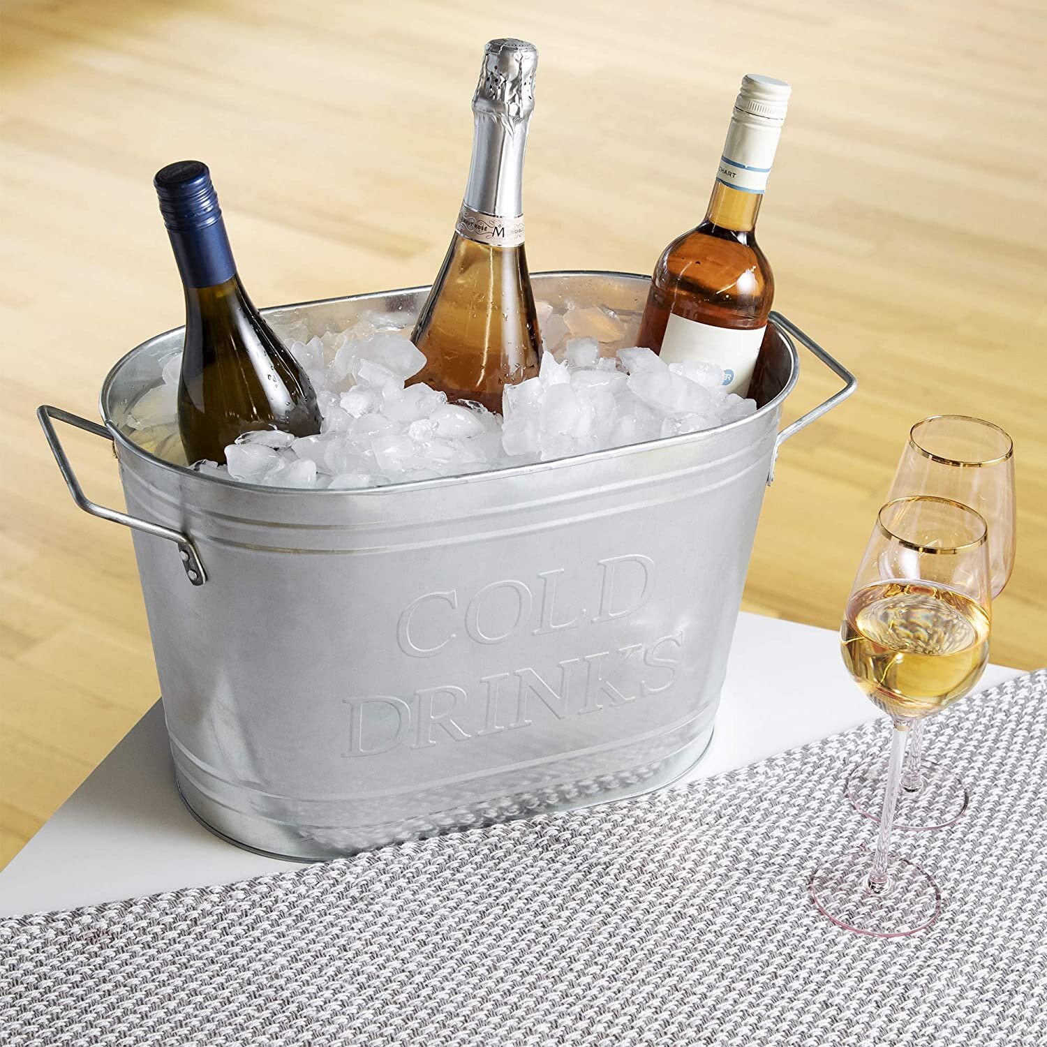 4 Litre Stainless Steel Ice Bucket Tub Wine Beer Champagne Bottle Cooler Chilled
