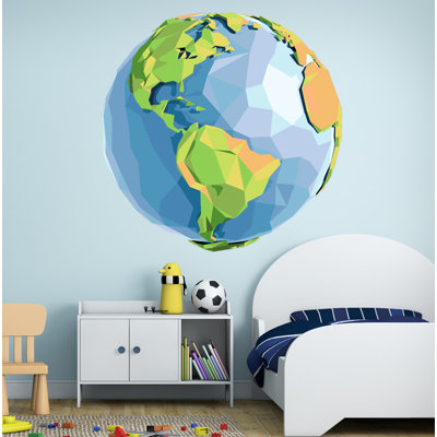 Planet Earth Polygonal Wall Decal