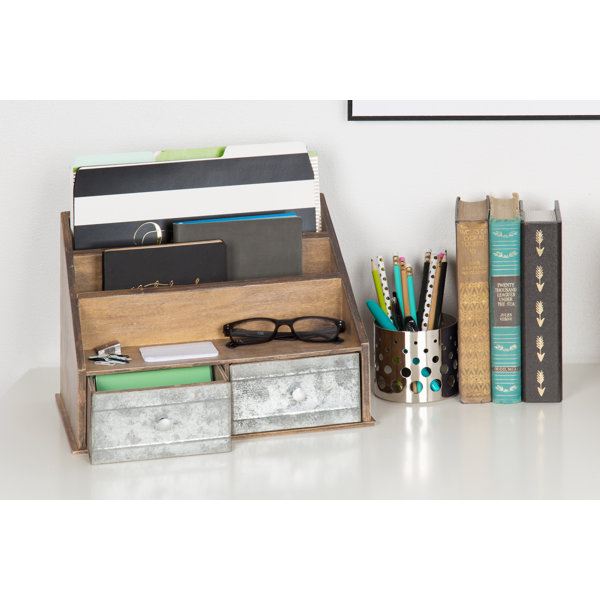 Viviana Desktop File Folder Organizer With 2 Pockets And 2 Drawers Reviews Birch Lane