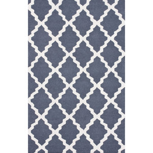 Simonds Moroccan Trellis Kilim Charcoal Area Rug