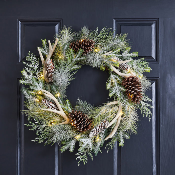 Flocked Artificial Christmas Wreaths For The Front Door