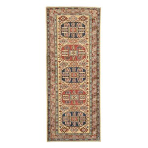 Kazak Hand-Knotted Red/Beige Area Rug