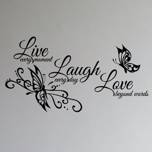 Live Laugh Love PVC Wall Quote Stickers Wall Decals Wall Art Home Decor 6L