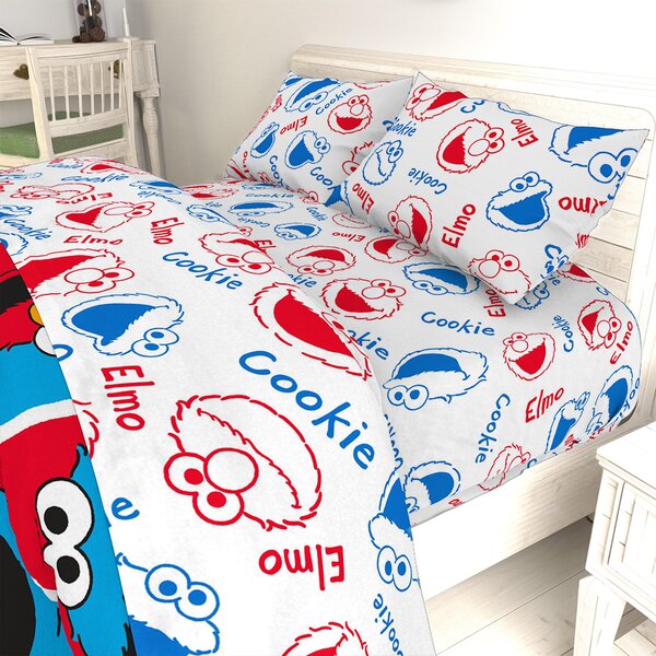 Elmo Cookie Squares Twin Sheet Set