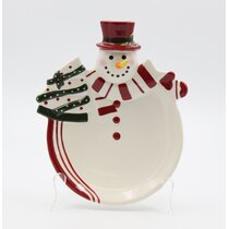 Penguin And Snowman Designs Set Of 2 Desert Plates Great For Holiday Parties 