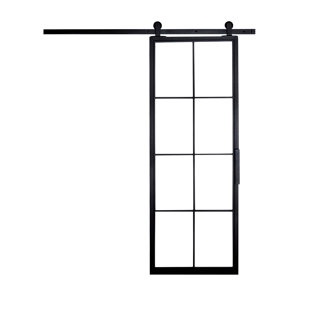 Sliding Barn Door Window Cover Wayfair Mid Century Sliding Gl Barn Door With Installation Hardware Kit