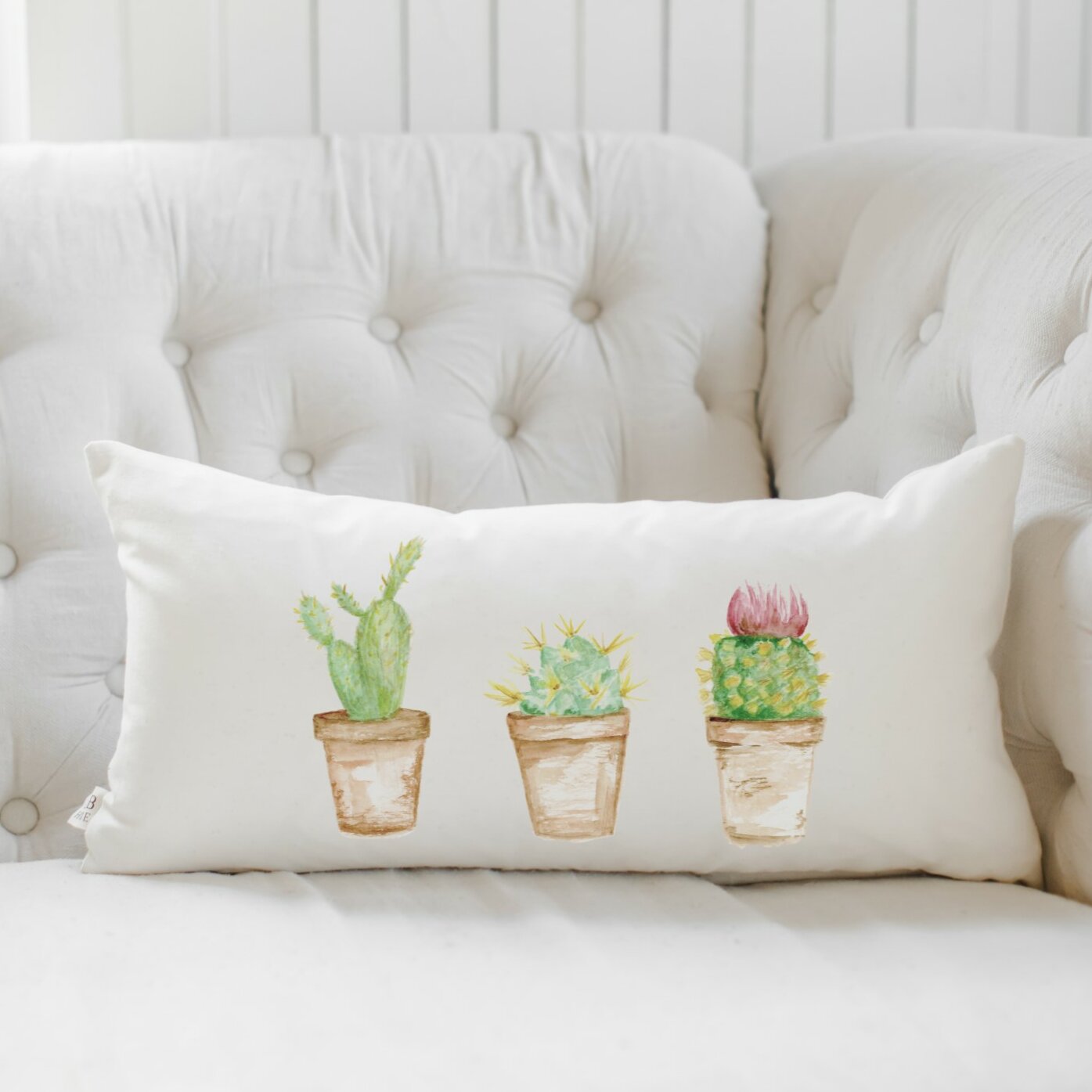 Pcb Home Cactus Watercolor Cotton Lumbar Pillow Cover Wayfair