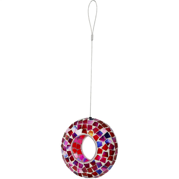Winston Porter Nob Hill Crimson Mosaic Decorative Bird Feeder
