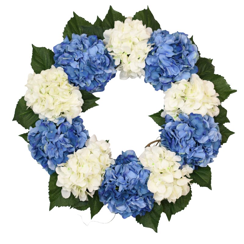 Creative Displays, Inc. Blue And White Hydrangea Wreath | Perigold